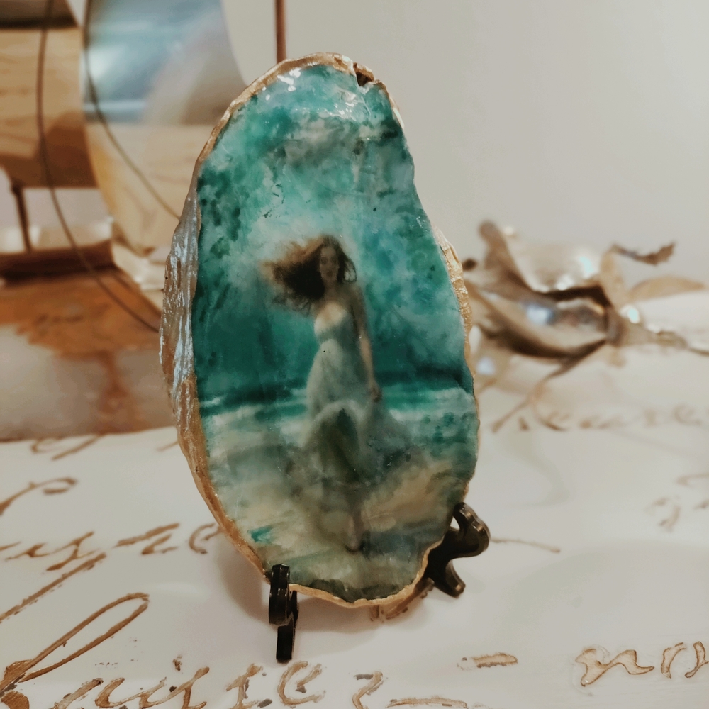 Elegant Gold and Blue Art Piece - Picture 2 of 6